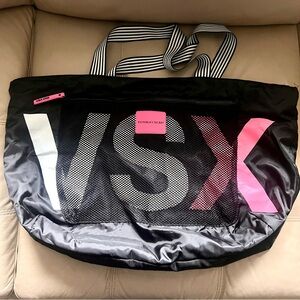 Victoria's Secret Black Tote with Pink and White VSK Accents